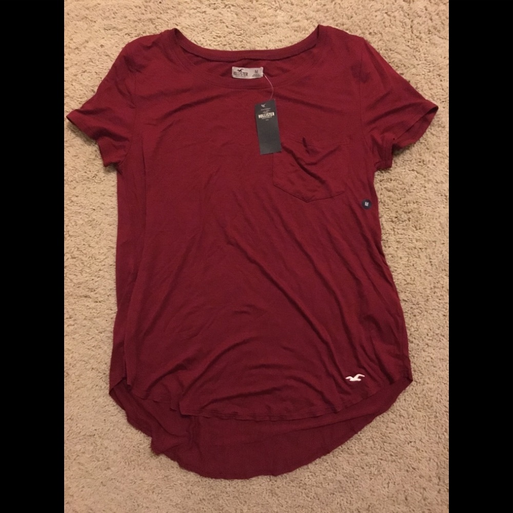 New Red Hollister Short Sleeve Shirt